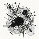 black ink splatter tattoo design idea