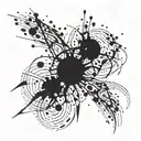 black ink splatter tattoo design idea
