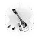 guitar with musical notes tattoo design idea