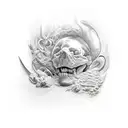 a man how use cocaine tattoo design idea