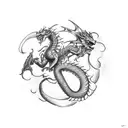 Dragon, infinity symbol  tattoo design idea