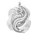 Dragon, infinity symbol  tattoo design idea