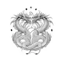 Dragon, infinity symbol  tattoo design idea