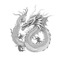Dragon, infinity symbol  tattoo design idea