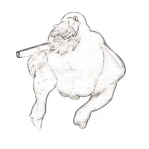 a chicken smoking a cigarette tattoo design idea