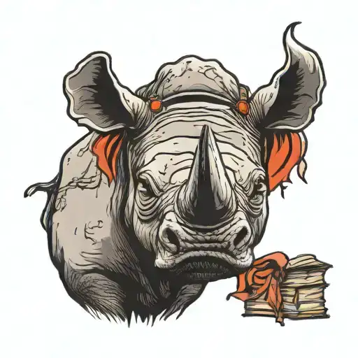 memorial proud rhino books mountains tattoo design idea