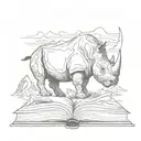 memorial rhino books mountains teacher tattoo design idea
