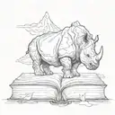 memorial rhino books mountains teacher tattoo design idea