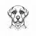 half dog tattoo design idea