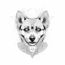 half dog tattoo design idea