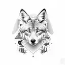 half dog half coyote  tattoo design idea