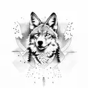 half dog half coyote  tattoo design idea