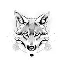 half dog half coyote  tattoo design idea