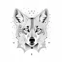 half dog half coyote  tattoo design idea