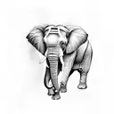 Elephant plants tattoo design idea
