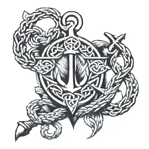 celtic anchor freedom canada  tattoo design idea