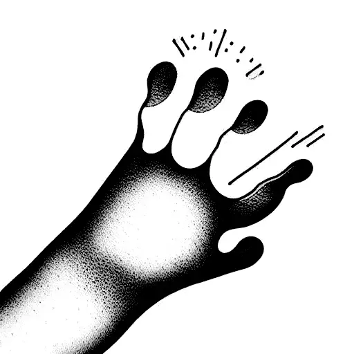 cat paw tattoo design idea