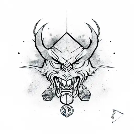 defqon.1 festival logo with shadow  tattoo design idea