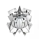 dices with cards and Star Wars tattoo design idea