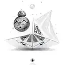 dices with cards and Star Wars tattoo design idea