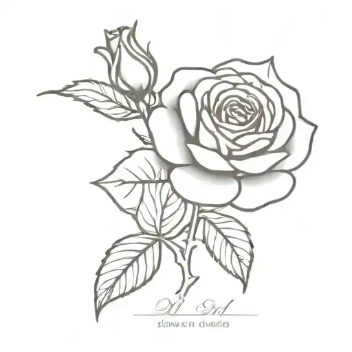 rose and Roman date tattoo tattoo design idea