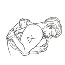 man Hugging inner child tattoo design idea