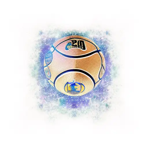 A realistic tattoo of Steph Curry shooting a basketball into a galaxy hoop tattoo design idea