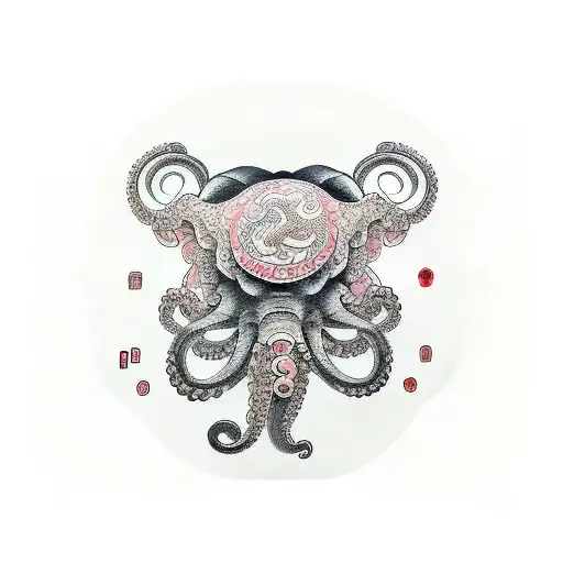 Octopus elephant tattoo design idea