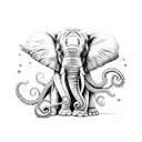 elephant octopus tattoo design idea