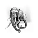 elephant octopus tattoo design idea