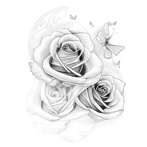 the name jayden with roses and butterflies  tattoo design idea