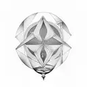 hourglass, infinity loop, galxaxy and holy cross combined     tattoo design idea