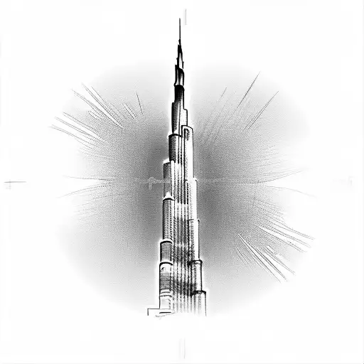 Burj Khalifa 8 years March 2015 tattoo design idea