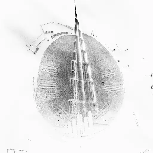 Burj Khalifa 8 years March 2015 tattoo design idea