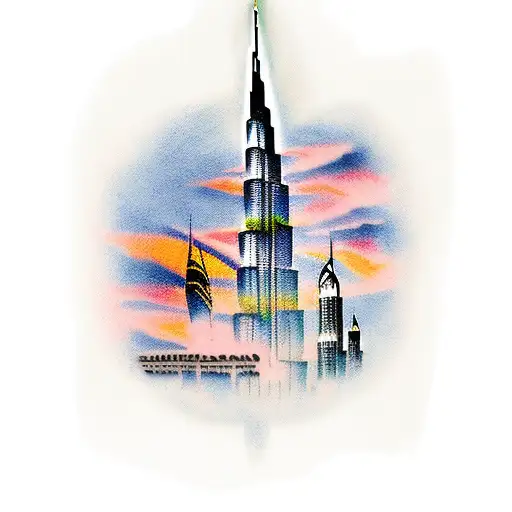 Burj Khalifa 8 years March 2015 tattoo design idea