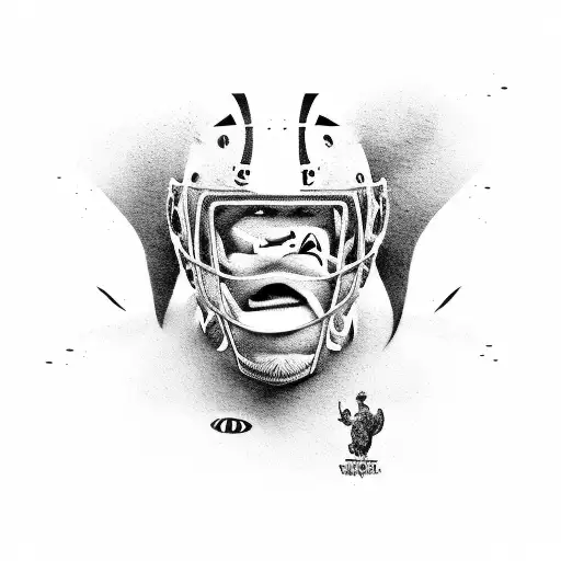 A rugby player tackling with intensity tattoo design idea