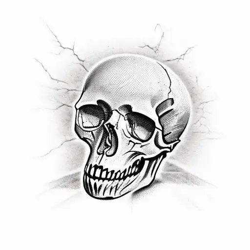 skull dark art death tattoo design idea