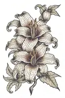 magenta stargazer lily and gold  marigold flower tattoo design idea