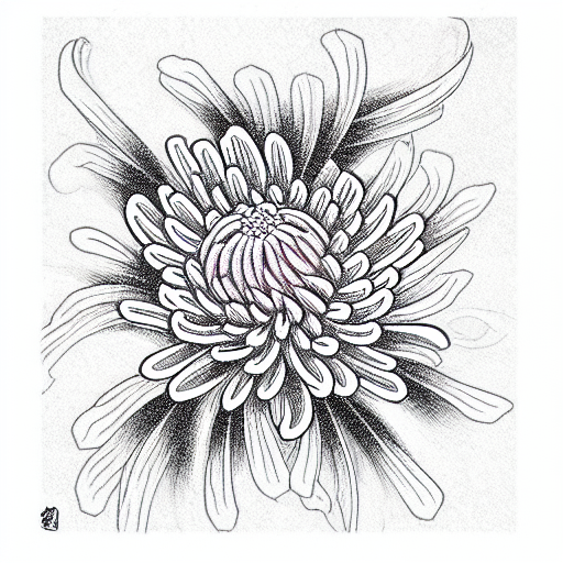 Chrysanthemum tattoo design idea