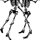 skeletons dancing tattoo design idea