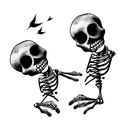 skeletons dancing tattoo design idea