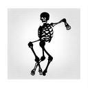 skeletons dancing tattoo design idea