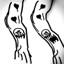 skeletons dancing tattoo design idea