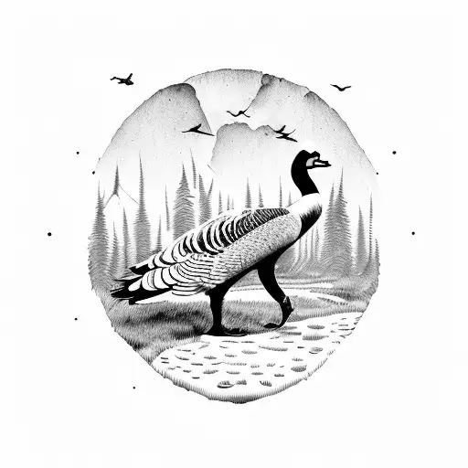 wilderness scene inspired by the poem wild geese by Mary Oliver tattoo design idea