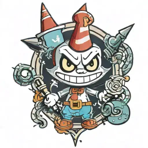 cuphead game style tattoo tattoo design idea