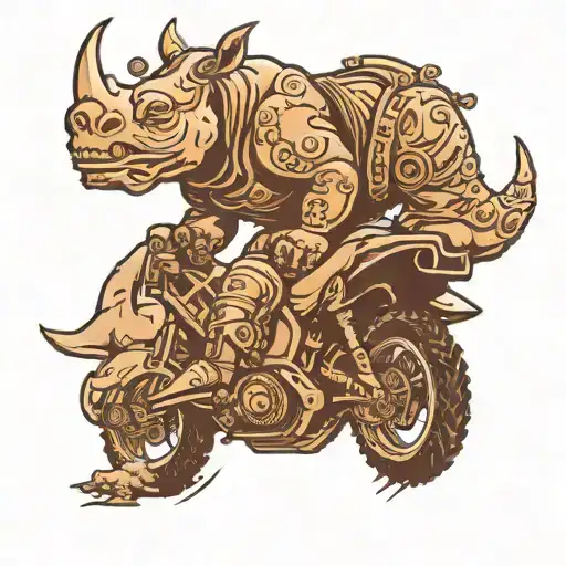 Rhino Dirt bike jumping tattoo design idea