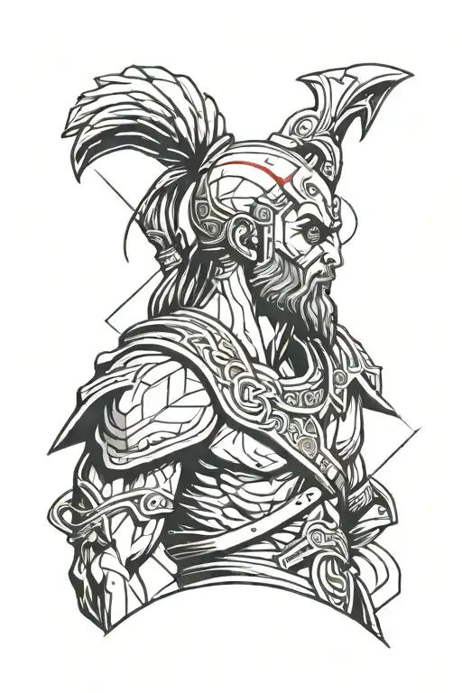 young kratos, greek mythology and greek writing saying demi god for forearm tattoo design idea