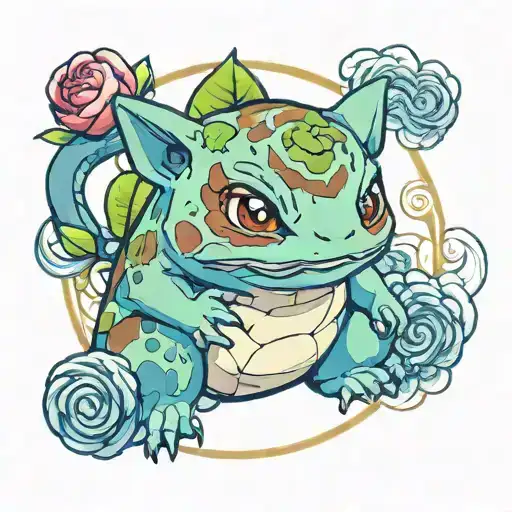 bulbasaur inside a master ball tattoo design idea