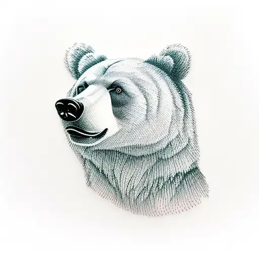 bear forest tattoo design idea
