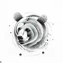 bear forest tattoo design idea